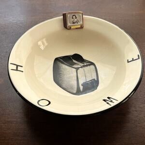 Frizzell Studio Ceramic Bowl Toaster Image Sculptural Rim 1996